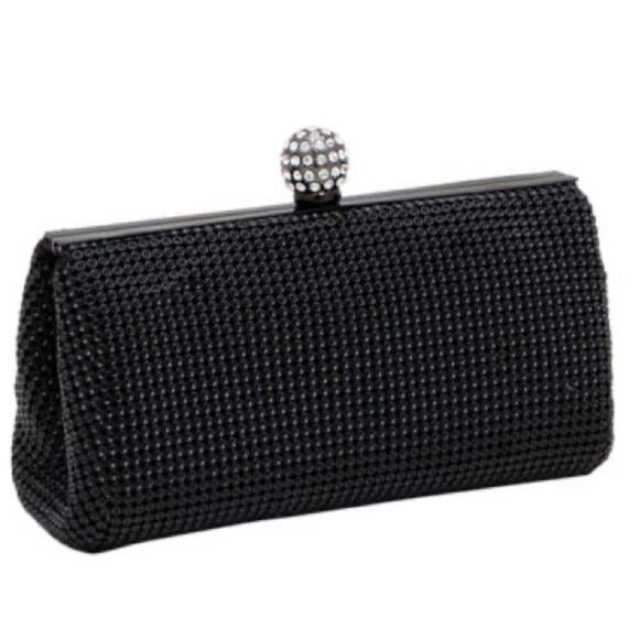 WHITING & DAVIS Crystal Ball Clutch in Black - $310. - Picture 1 of 12